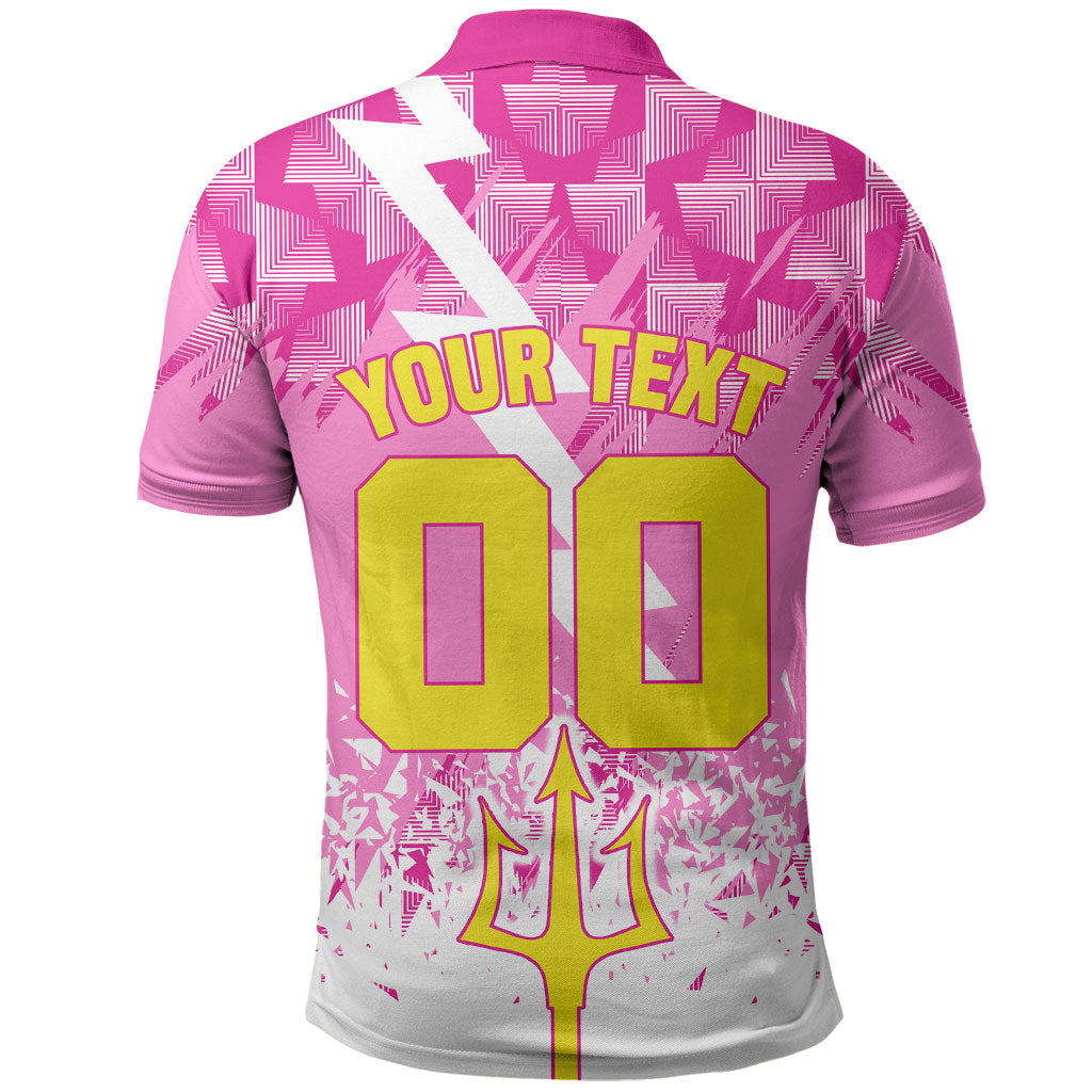 Personalized Barbados Tridents Cricket Polo Shirt Trident Graphic Splash Pattern Caribbean Sport