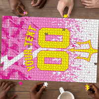 Personalized Barbados Tridents Cricket Puzzle Trident Graphic Splash Pattern Caribbean Sport