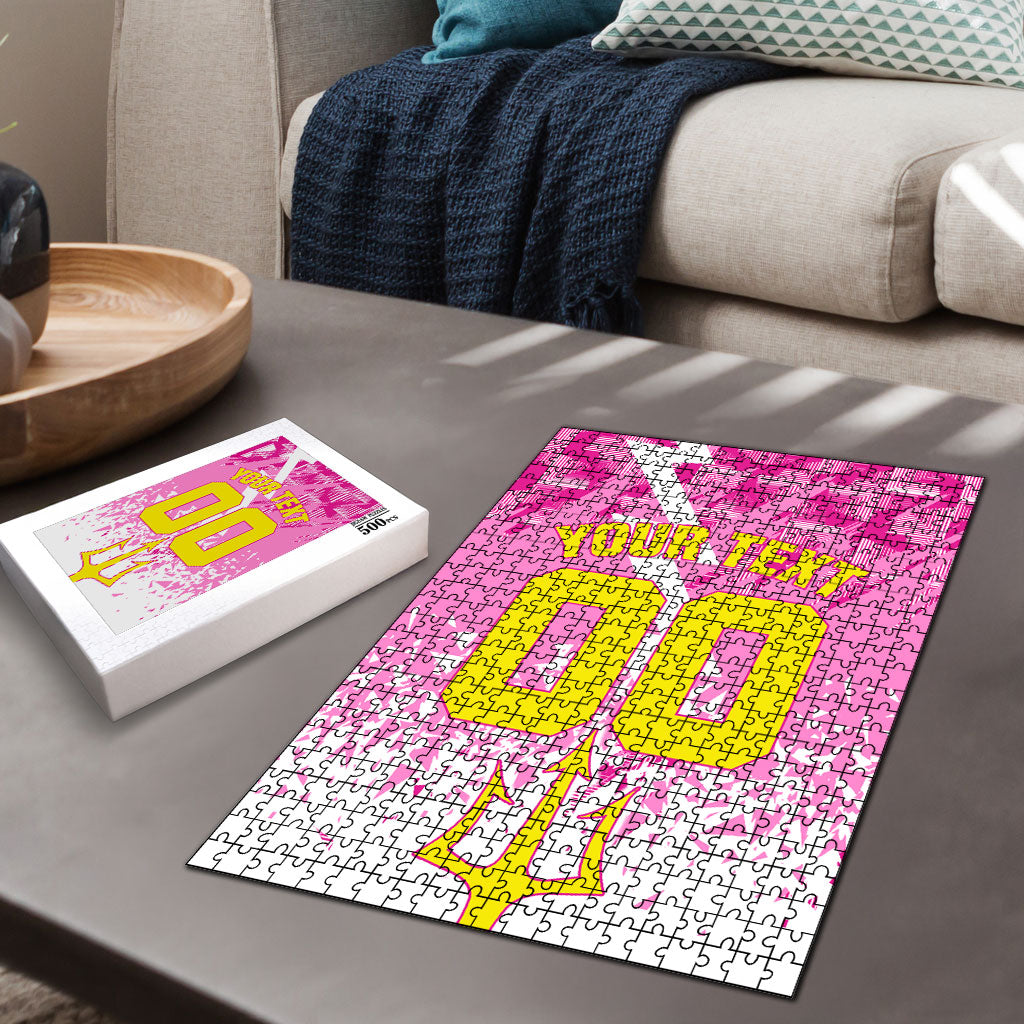 Personalized Barbados Tridents Cricket Puzzle Trident Graphic Splash Pattern Caribbean Sport