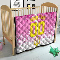 Personalized Barbados Tridents Cricket Quilt Trident Graphic Splash Pattern Caribbean Sport