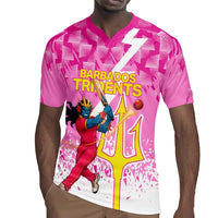 Personalized Barbados Tridents Cricket Rugby Jersey Trident Graphic Splash Pattern Caribbean Sport