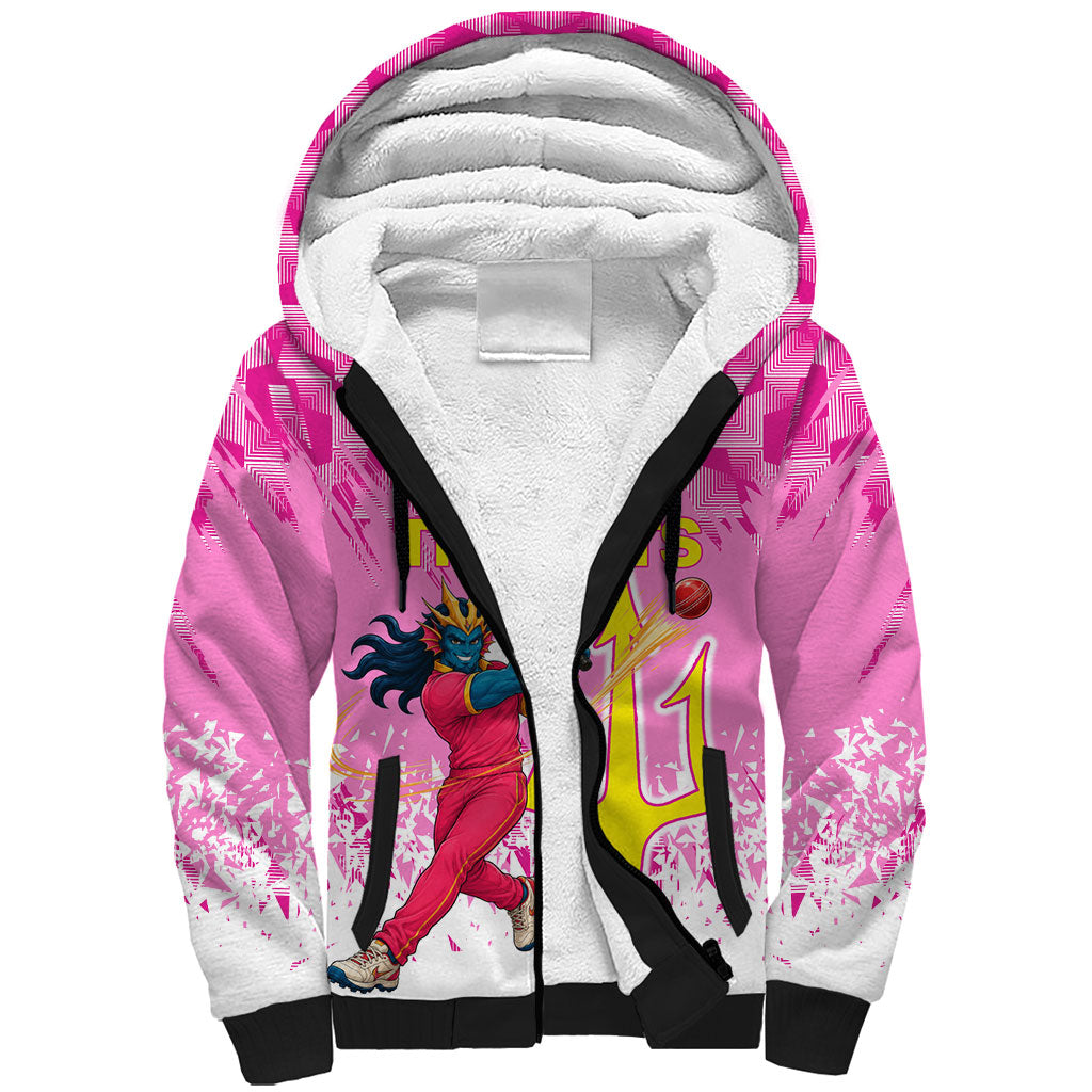 Personalized Barbados Tridents Cricket Sherpa Hoodie Trident Graphic Splash Pattern Caribbean Sport