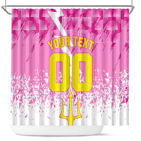 Personalized Barbados Tridents Cricket Shower Curtain Trident Graphic Splash Pattern Caribbean Sport