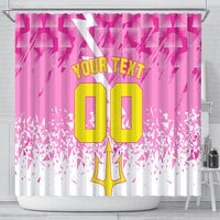 Personalized Barbados Tridents Cricket Shower Curtain Trident Graphic Splash Pattern Caribbean Sport