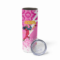 Personalized Barbados Tridents Cricket Skinny Tumbler Trident Graphic Splash Pattern Caribbean Sport