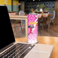 Personalized Barbados Tridents Cricket Skinny Tumbler Trident Graphic Splash Pattern Caribbean Sport