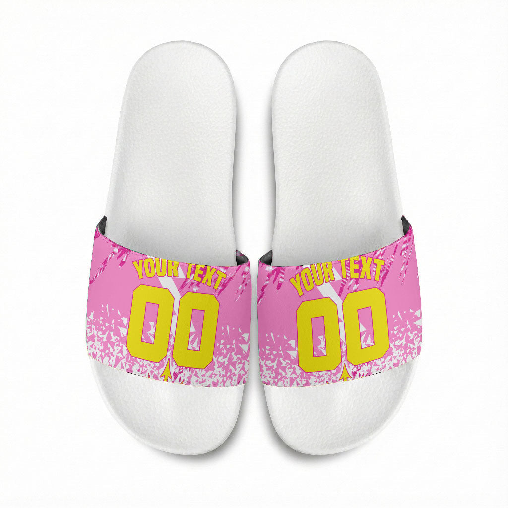 Personalized Barbados Tridents Cricket Slide Sandals Trident Graphic Splash Pattern Caribbean Sport