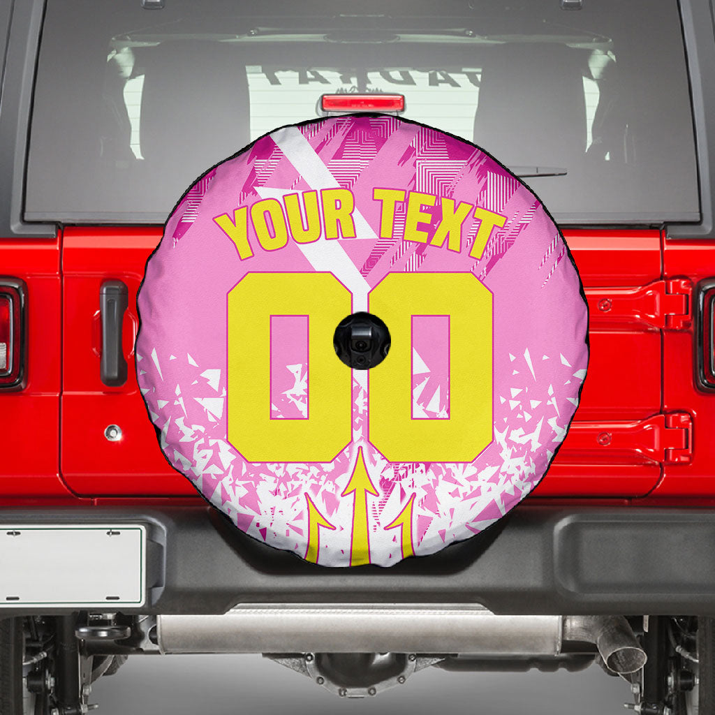 Personalized Barbados Tridents Cricket Spare Tire Cover Trident Graphic Splash Pattern Caribbean Sport