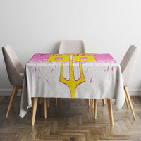 Personalized Barbados Tridents Cricket Tablecloth Trident Graphic Splash Pattern Caribbean Sport