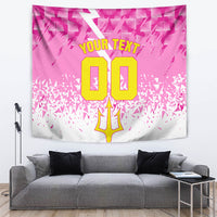Personalized Barbados Tridents Cricket Tapestry Trident Graphic Splash Pattern Caribbean Sport