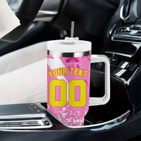 Personalized Barbados Tridents Cricket Tumbler With Handle Trident Graphic Splash Pattern Caribbean Sport