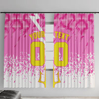 Personalized Barbados Tridents Cricket Window Curtain Trident Graphic Splash Pattern Caribbean Sport