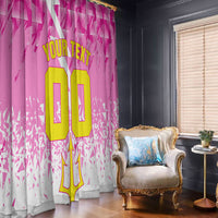 Personalized Barbados Tridents Cricket Window Curtain Trident Graphic Splash Pattern Caribbean Sport