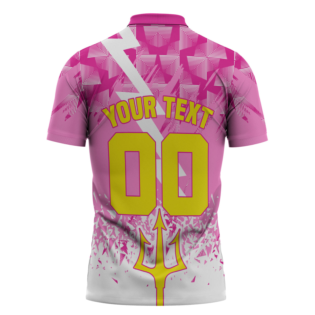 Personalized Barbados Tridents Cricket Zipper Polo Shirt Trident Graphic Splash Pattern Caribbean Sport