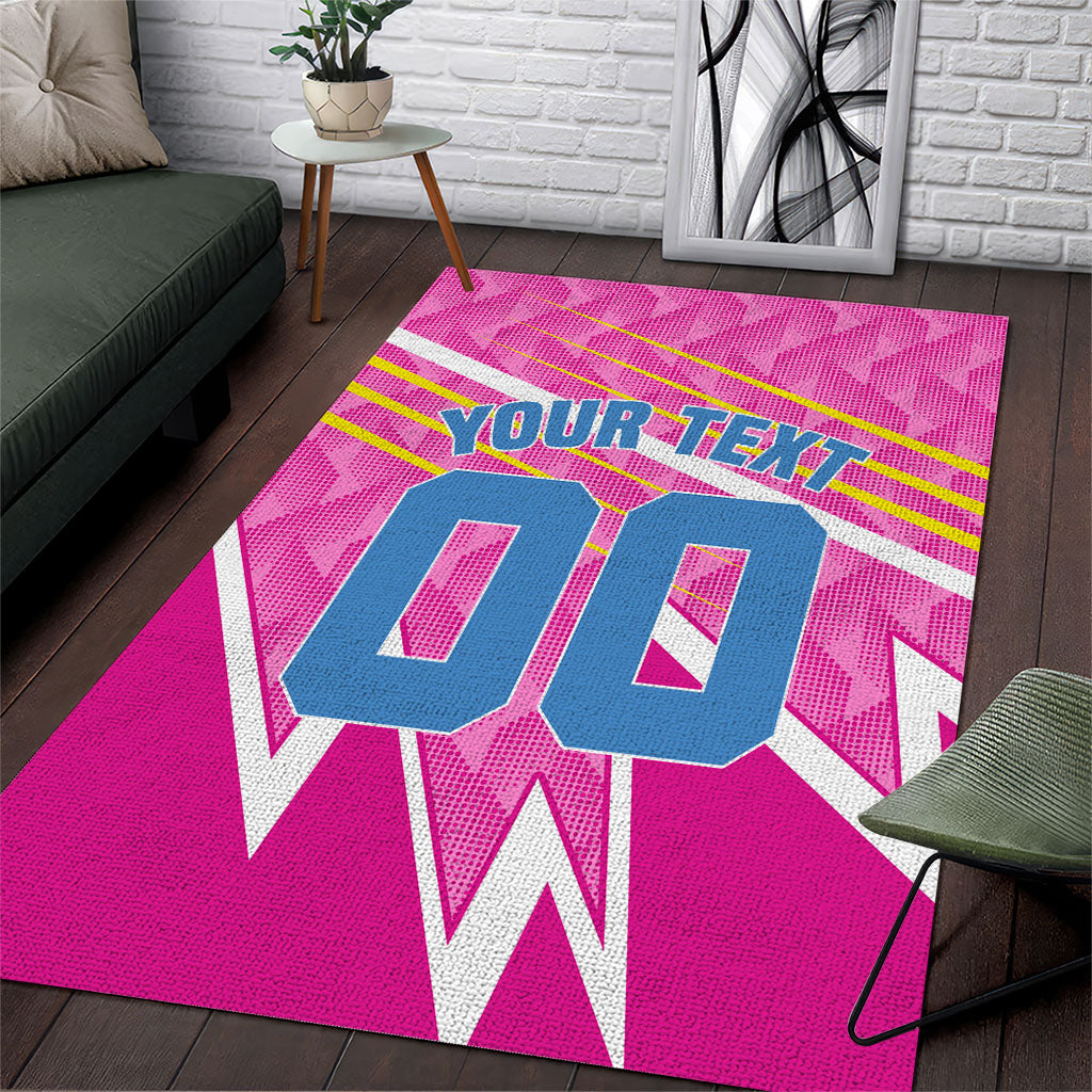 Personalized Barbados Cricket Tridents Area Rug Graphic Geometric Dynamic Sports Mascot