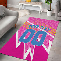 Personalized Barbados Cricket Tridents Area Rug Graphic Geometric Dynamic Sports Mascot
