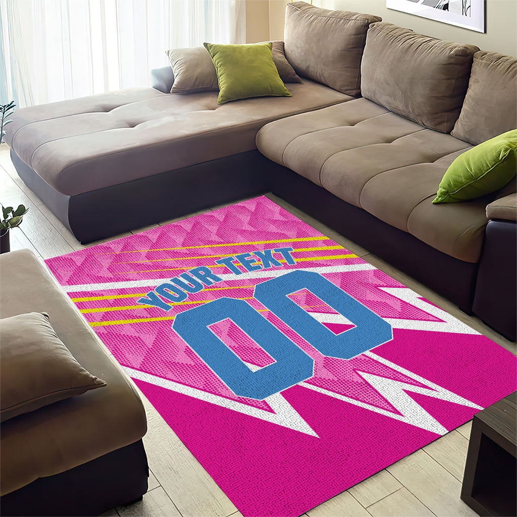 Personalized Barbados Cricket Tridents Area Rug Graphic Geometric Dynamic Sports Mascot