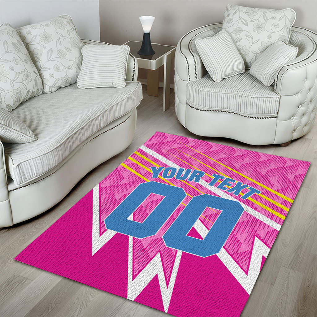 Personalized Barbados Cricket Tridents Area Rug Graphic Geometric Dynamic Sports Mascot