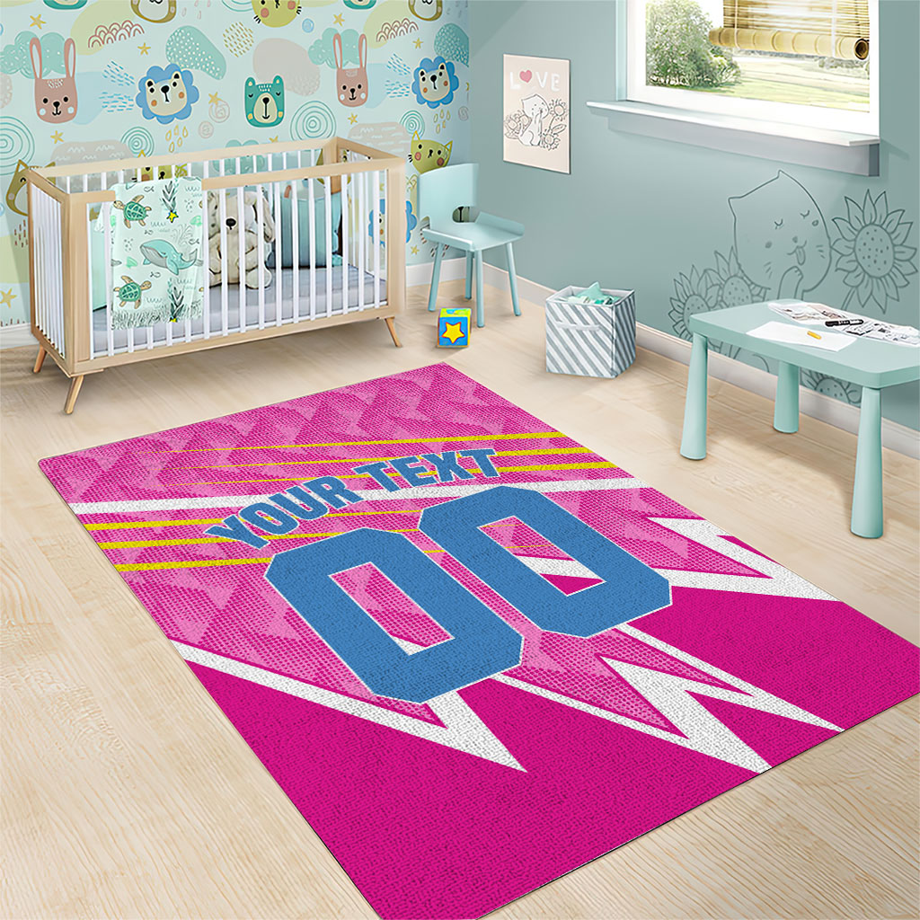 Personalized Barbados Cricket Tridents Area Rug Graphic Geometric Dynamic Sports Mascot