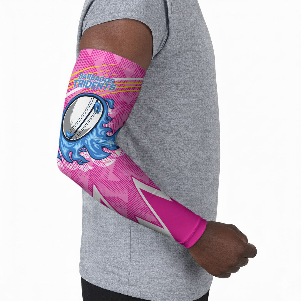 Personalized Barbados Cricket Tridents Arm Sleeves Graphic Geometric Dynamic Sports Mascot