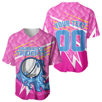 Personalized Barbados Cricket Tridents Baseball Jersey Graphic Geometric Dynamic Sports Mascot