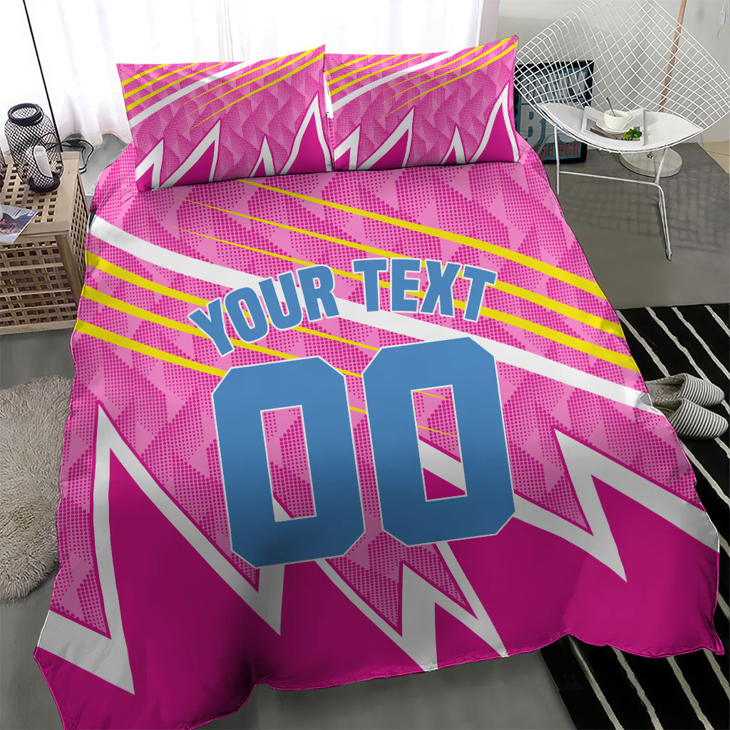 Personalized Barbados Cricket Tridents Bedding Set Graphic Geometric Dynamic Sports Mascot