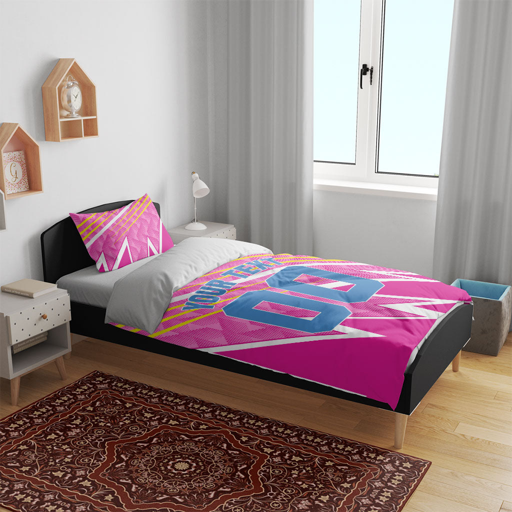 Personalized Barbados Cricket Tridents Bedding Set Graphic Geometric Dynamic Sports Mascot