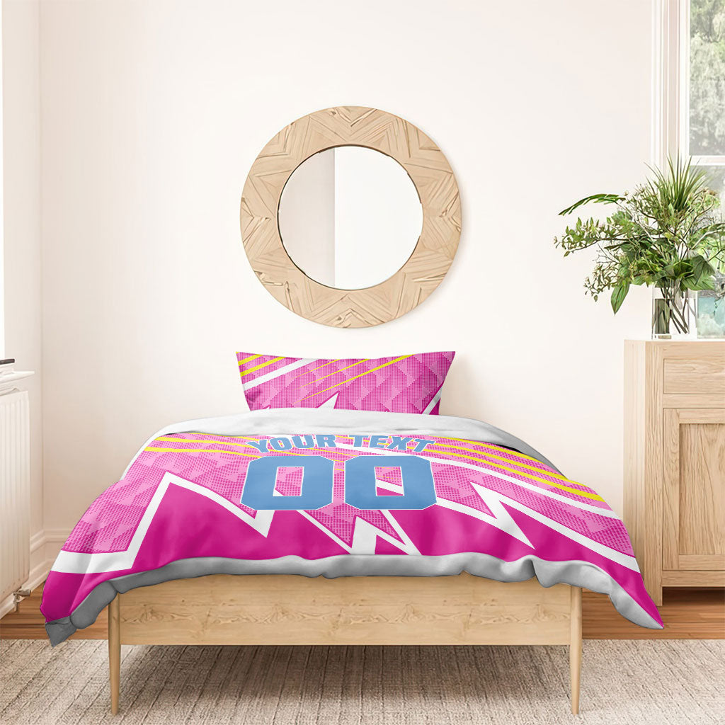 Personalized Barbados Cricket Tridents Bedding Set Graphic Geometric Dynamic Sports Mascot