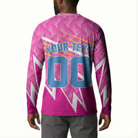 Personalized Barbados Cricket Tridents Button Sweatshirt Graphic Geometric Dynamic Sports Mascot