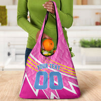 Personalized Barbados Cricket Tridents Grocery Bag Graphic Geometric Dynamic Sports Mascot
