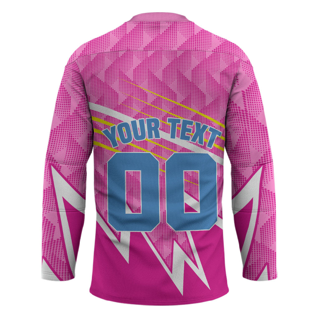 Personalized Barbados Cricket Tridents Hockey Jersey Graphic Geometric Dynamic Sports Mascot