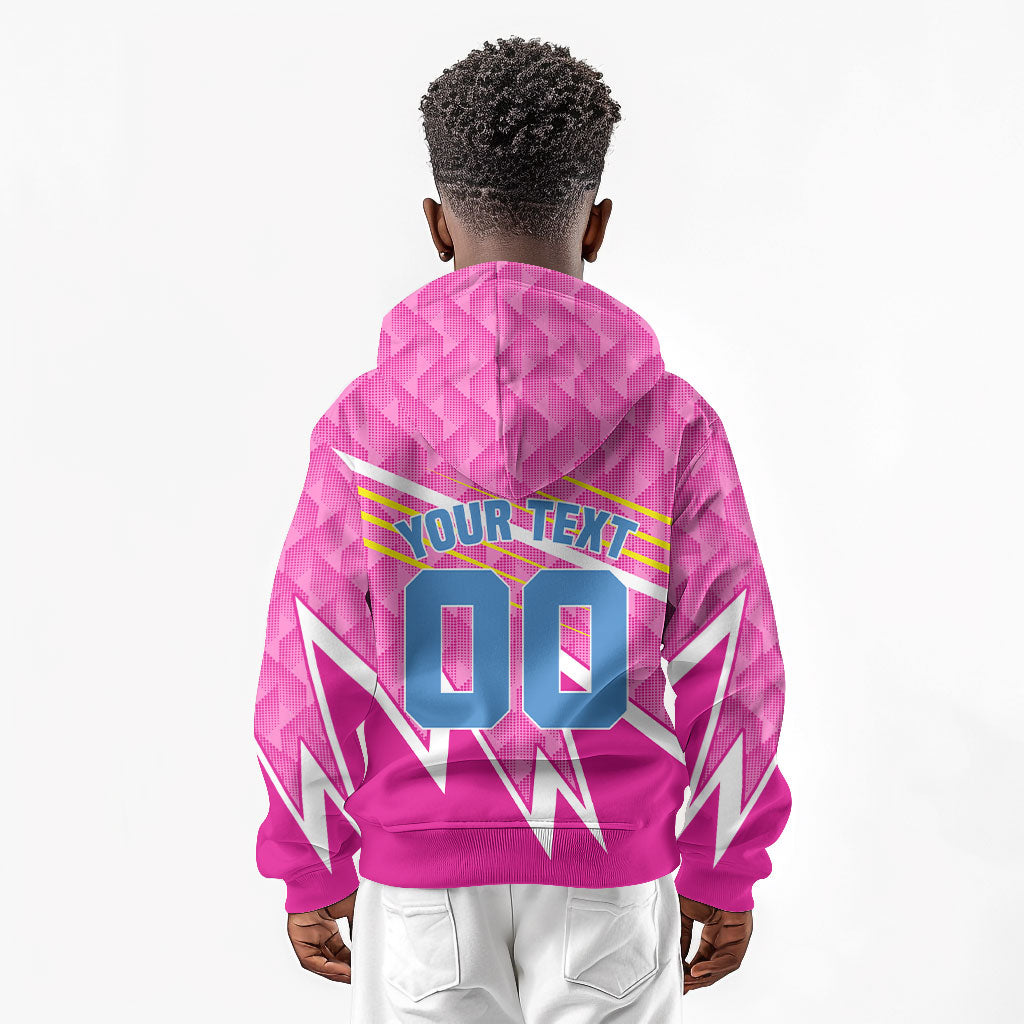 Personalized Barbados Cricket Tridents Kid Hoodie Graphic Geometric Dynamic Sports Mascot