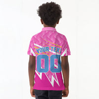 Personalized Barbados Cricket Tridents Kid Polo Shirt Graphic Geometric Dynamic Sports Mascot
