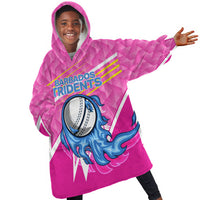 Personalized Barbados Cricket Tridents Kid Wearable Blanket Hoodie Graphic Geometric Dynamic Sports Mascot