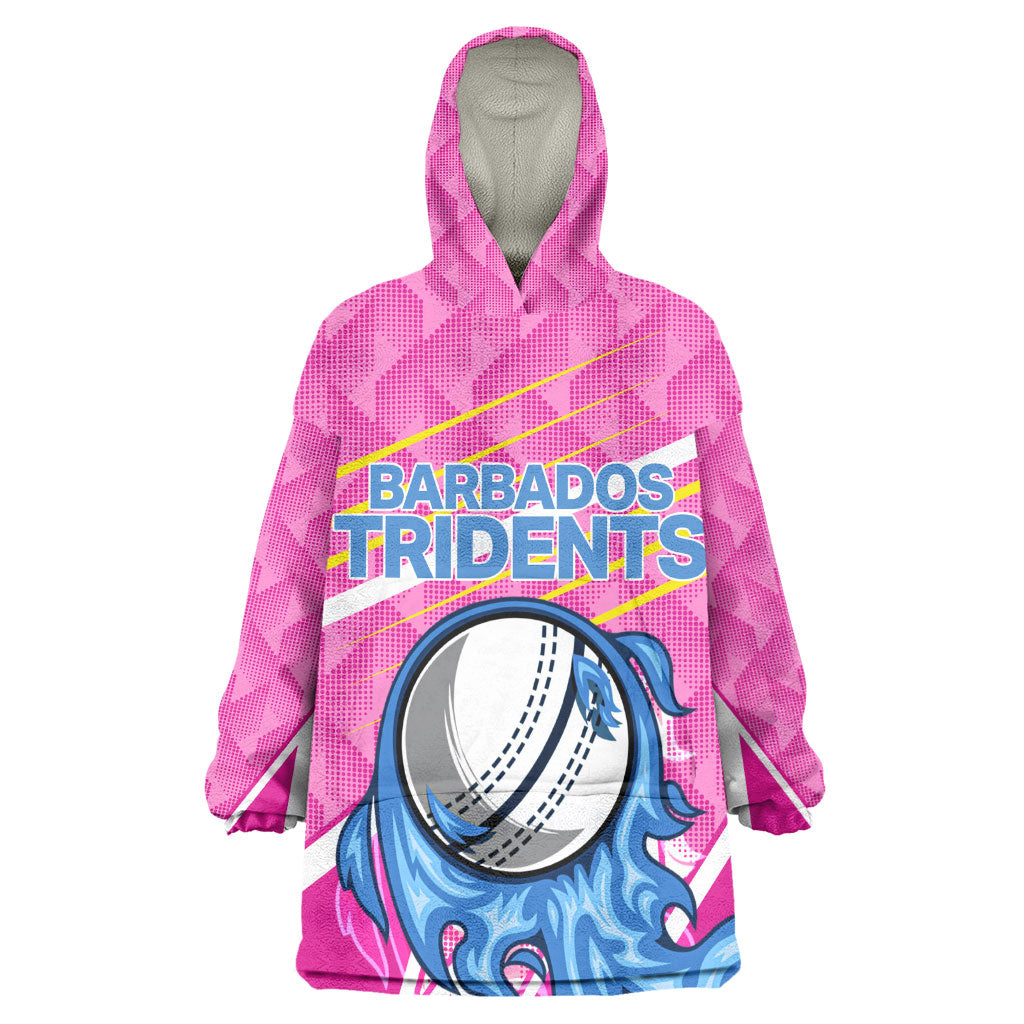 Personalized Barbados Cricket Tridents Kid Wearable Blanket Hoodie Graphic Geometric Dynamic Sports Mascot