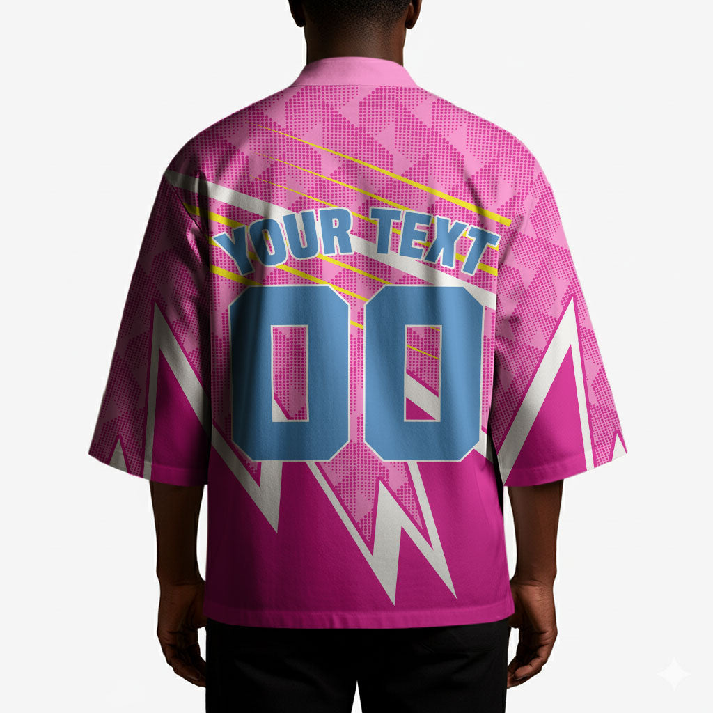 Personalized Barbados Cricket Tridents Kimono Graphic Geometric Dynamic Sports Mascot
