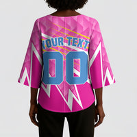 Personalized Barbados Cricket Tridents Kimono Sleeve Blouse Graphic Geometric Dynamic Sports Mascot