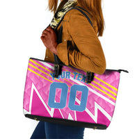 Personalized Barbados Cricket Tridents Leather Tote Bag Graphic Geometric Dynamic Sports Mascot
