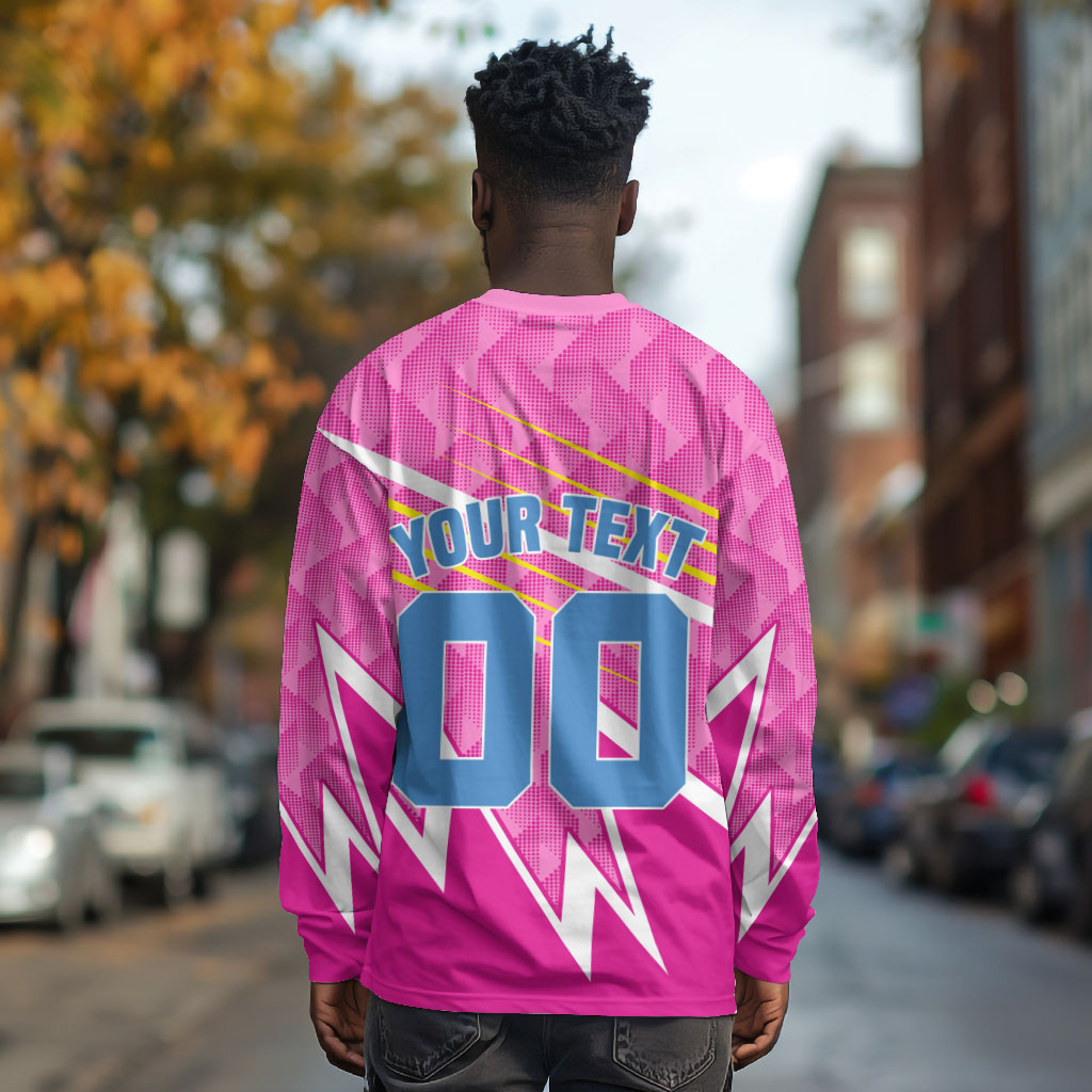 Personalized Barbados Cricket Tridents Long Sleeve Shirt Graphic Geometric Dynamic Sports Mascot