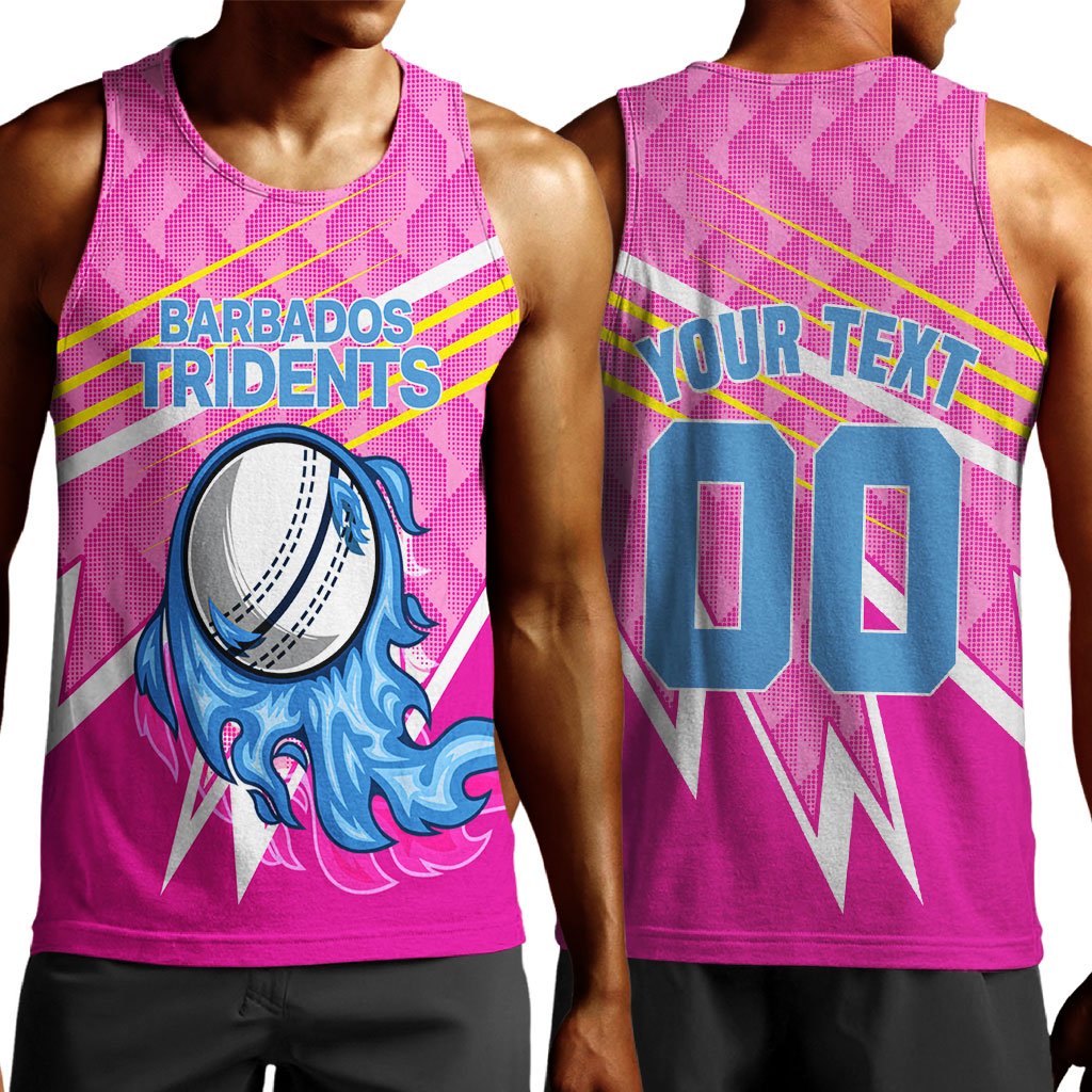 Personalized Barbados Cricket Tridents Men Tank Top Graphic Geometric Dynamic Sports Mascot