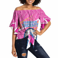 Personalized Barbados Cricket Tridents Off Shoulder Wrap Waist Top Graphic Geometric Dynamic Sports Mascot