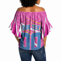 Personalized Barbados Cricket Tridents Off Shoulder Wrap Waist Top Graphic Geometric Dynamic Sports Mascot