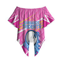 Personalized Barbados Cricket Tridents Off Shoulder Wrap Waist Top Graphic Geometric Dynamic Sports Mascot