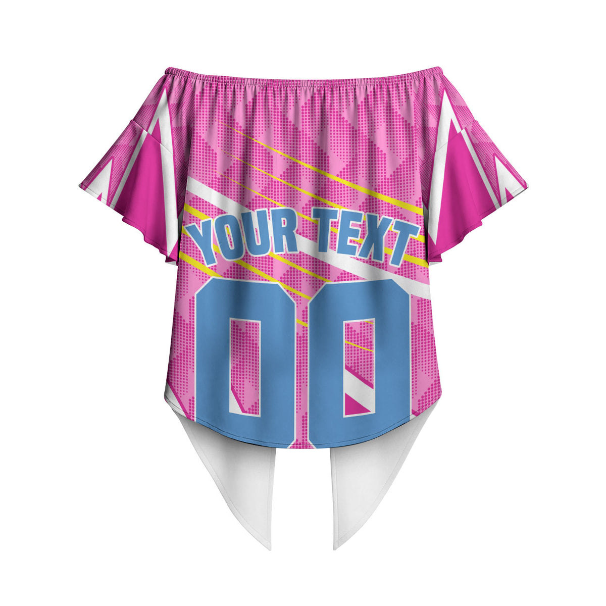 Personalized Barbados Cricket Tridents Off Shoulder Wrap Waist Top Graphic Geometric Dynamic Sports Mascot