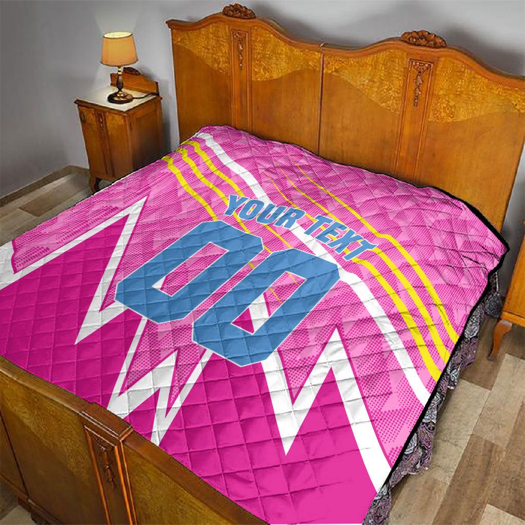 Personalized Barbados Cricket Tridents Quilt Graphic Geometric Dynamic Sports Mascot