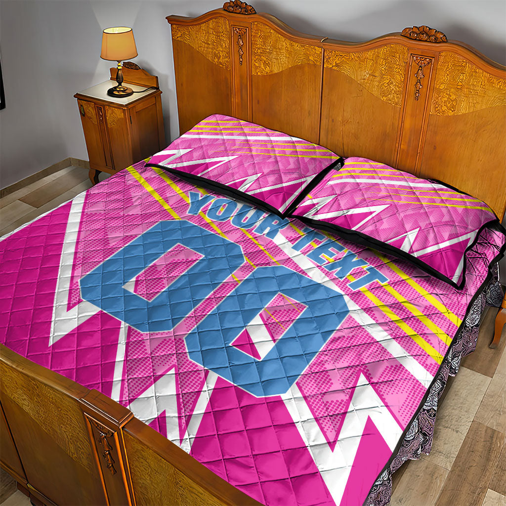 Personalized Barbados Cricket Tridents Quilt Bed Set Graphic Geometric Dynamic Sports Mascot