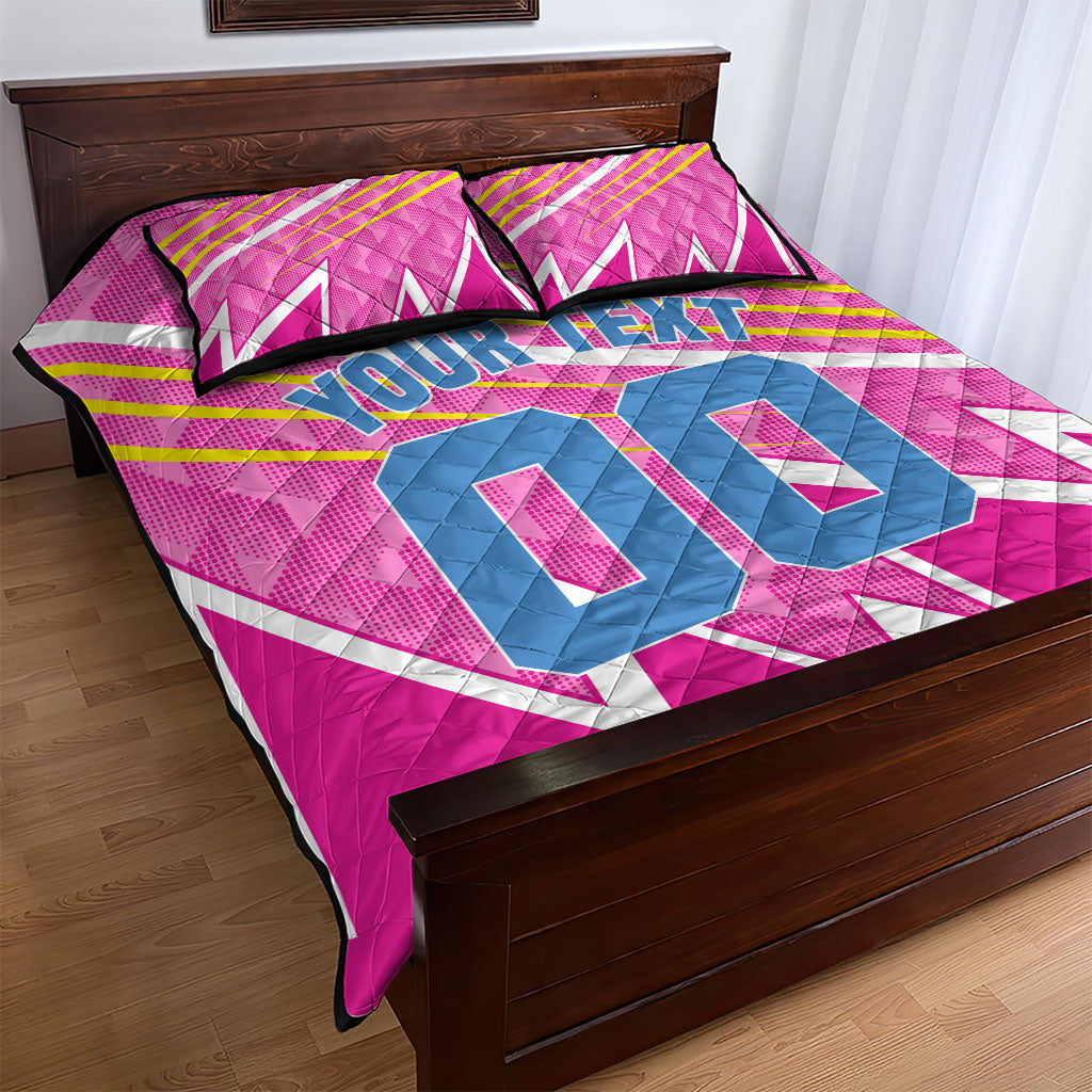 Personalized Barbados Cricket Tridents Quilt Bed Set Graphic Geometric Dynamic Sports Mascot