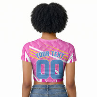 Personalized Barbados Cricket Tridents Raglan Cropped T shirt Graphic Geometric Dynamic Sports Mascot
