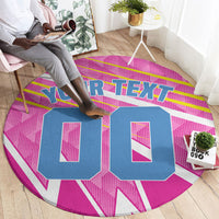 Personalized Barbados Cricket Tridents Round Carpet Graphic Geometric Dynamic Sports Mascot