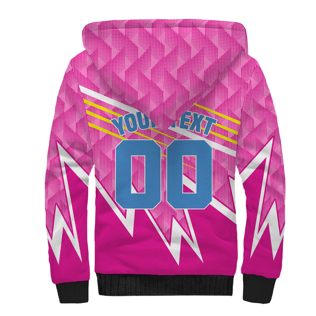 Personalized Barbados Cricket Tridents Sherpa Hoodie Graphic Geometric Dynamic Sports Mascot